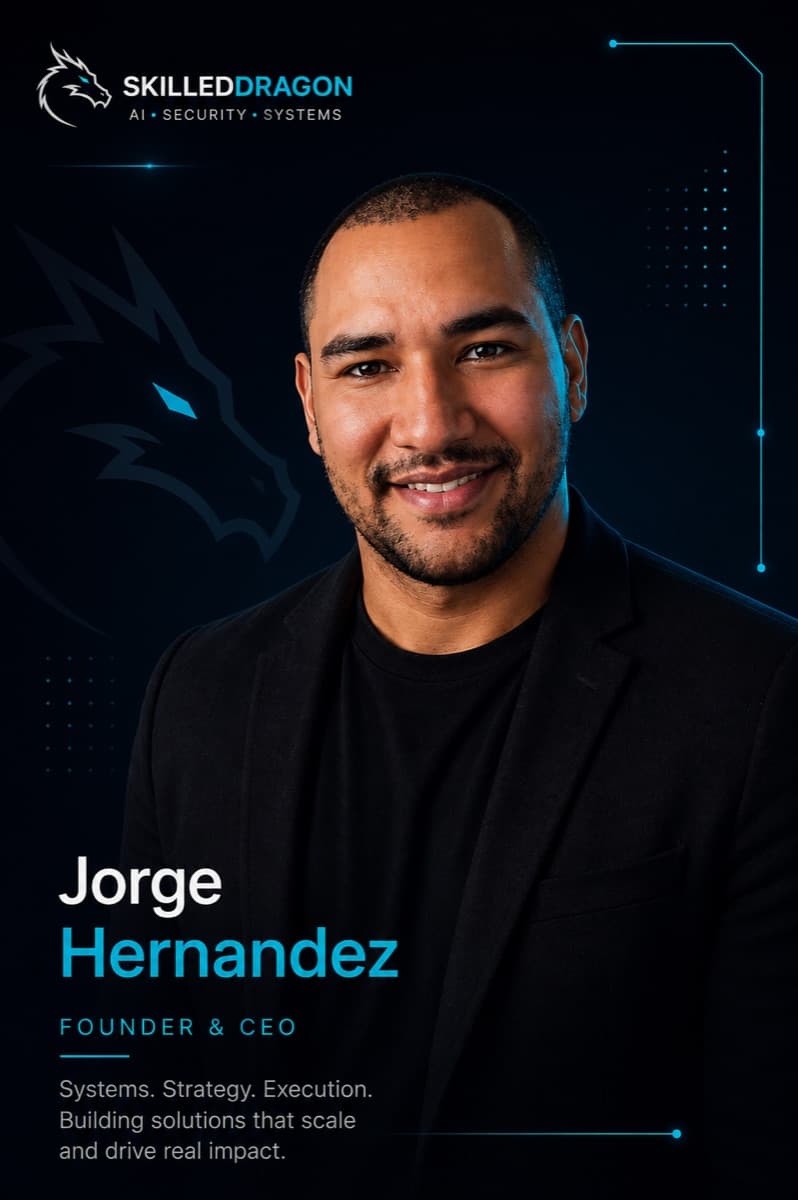 Portrait of Jorge Hernandez, Founder & CEO of SkilledDragon